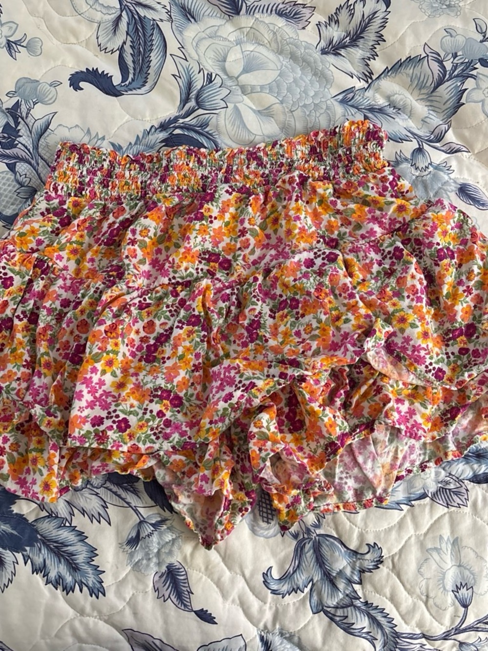 Floral Ruffle Women’s Skort - Pink & Orange